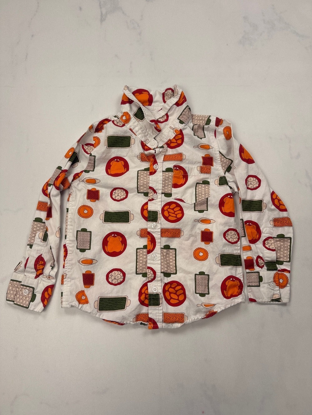 Monica + Andy Printed Button-Up Shirt White Modern Indie - Boys 5T